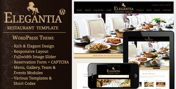 Elegantia - responsive Restaurant and Cafe WordPress Theme